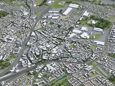 Bochum - 3D City Model Low-poly 3D model