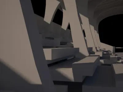 GHANA INDEPENDENCE SQUARE BENCH Low-poly 3D model