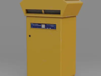 Urban objects pack for French city Free low-poly 3D model