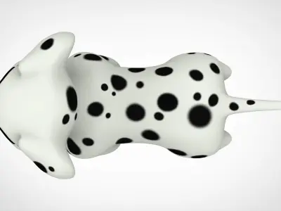 Dalmatian Puppy Low-poly 3D model