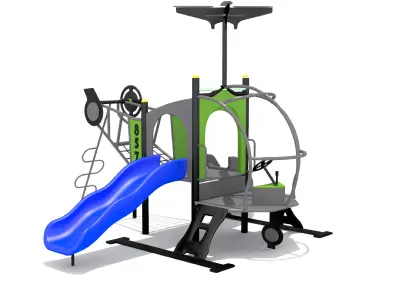 Playground- Helicopter Chopper Playset Low-poly 3D model