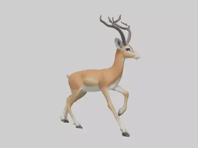 Gazelle bounding model Low-poly 3D model