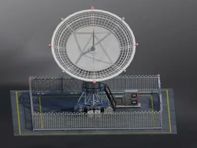 Radio telescope Free low-poly 3D model