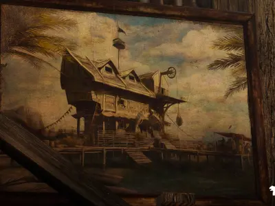 Pirate Tavern Environment Low-poly 3D model