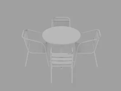 Chrome table set Free 3D model