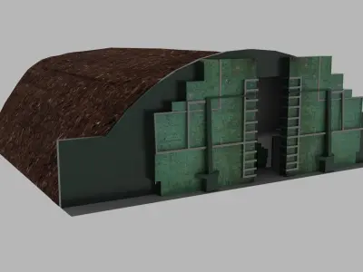Military Bunker Low-poly 3D model