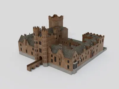 Oxburgh Hall Medieval Castle 3D model