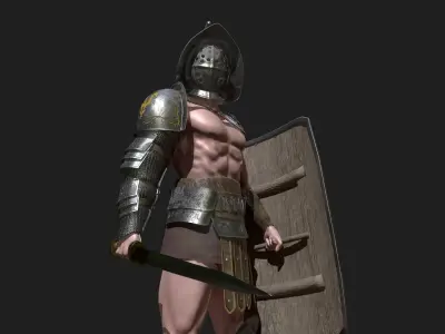 Gladiator Murmillo Low-poly 3D model