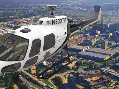 AS-350 Tulsa Police Animated Low-poly 3D model