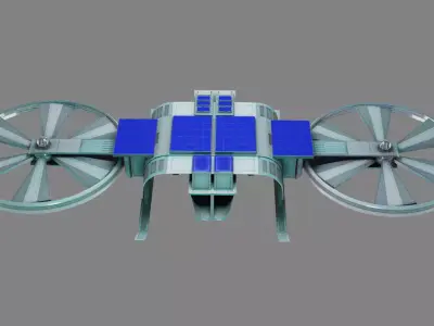 Drone V solar powered wheeled vehicle Low-poly 3D model