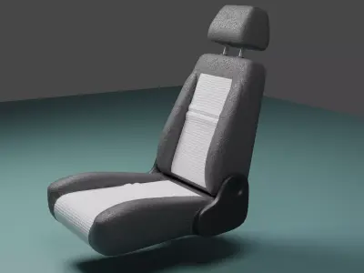 Black Leather Car Seat 3D model
