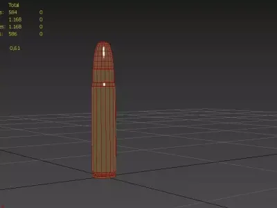 125x70mm Ammo Low-poly 3D model