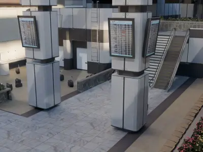 Call of Duty Terminal Map with Textures Low-poly 3D model