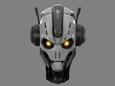 Robot helmet Low-poly 3D model