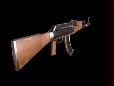 Ak-47 ak - rifle Low-poly 3D model 7