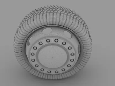 Truck Bus Wheel Low-poly 3D model