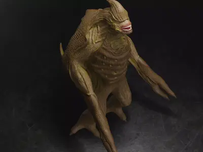 Warrier monster Low-poly 3D model