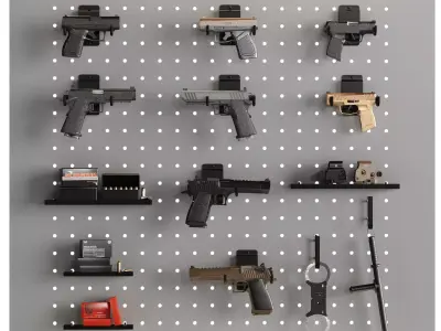 Store Show Case 13 Gun Store 4 Low-poly 3D model