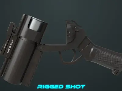 Grenade Launcher 07  All PBR Unity UE Textures Low-poly 3D model