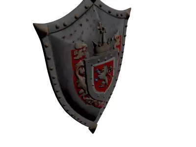 Medieval Knight Shield Heraldic Crest 3D model