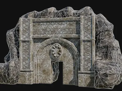 CAVE ENTRANCE GATE PORTAL DUNGEON ANCIENT TEMPLE COLLECTION Low-poly 3D model
