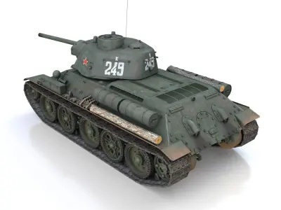 T-34-76 UZTM- Model 1943 - Soviet tank - 249 3D model