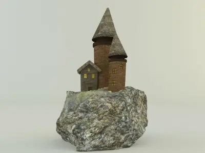 Aquarium rock tower model 3D model