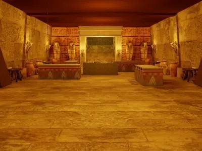 U Shaped Egyptian Mummification Corridor and Punishment Set 3D model