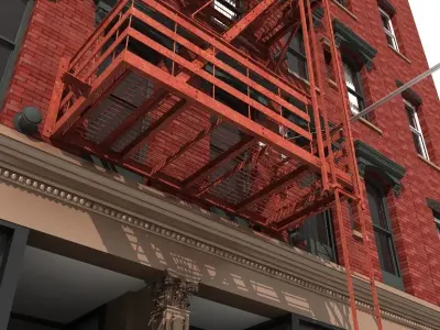 New York Building facade 2 3D model