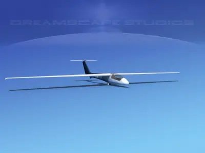 SZD-36 Cobra Glider V03 Low-poly 3D model