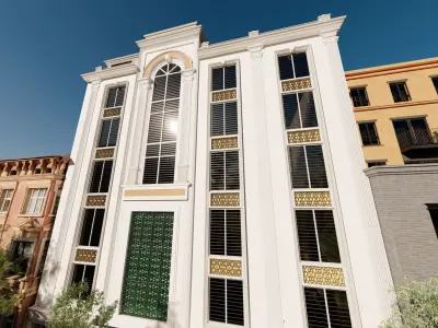 Classic stone facade-Building Classic Facade Element 3D model