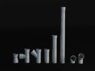 obsolete pvc pipe Low-poly 3D model