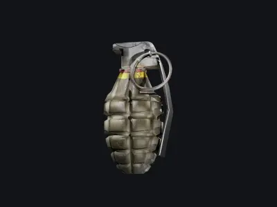 World War 2 US Hand Grenade Low-poly 3D model