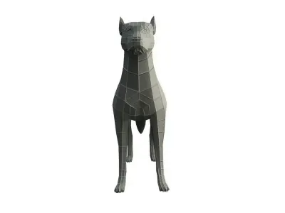 Base Mesh Dog - Low Poly  Low-poly 3D model