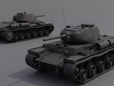 KV-1S Heavy tank Low-poly 3D model