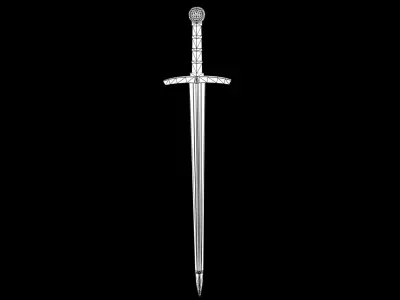 Medieval celtic sword Low-poly 3D model