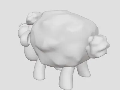 Sheep cartoon funny and cute Free low-poly 3D model