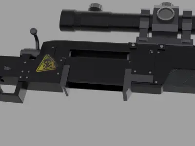 Sniper rifle FPS Game-Ready Weapon Low-poly 3D model