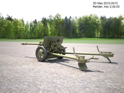 Zis 3 military cannon 3D model