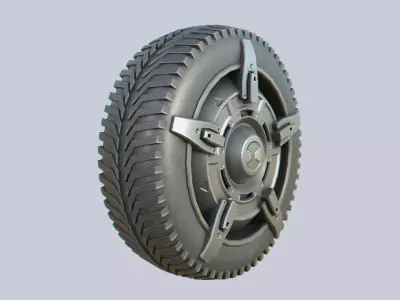 Scifi wheel Low-poly 3D model