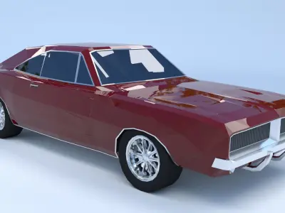 Dodge Charger RT low poly Free 3D model