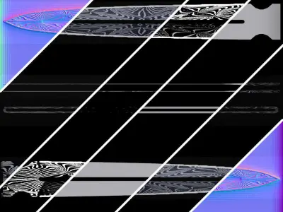 Dagger Knife Damascus Steel Low-poly 3D model