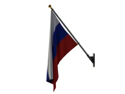 Wall Flag Russia 3D model