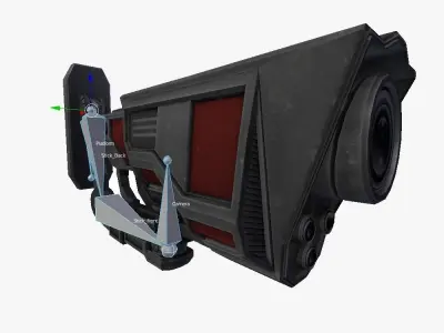 Security camera 03 sci-fi low poly Low-poly 3D model