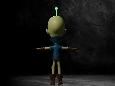 cartoon Alien Free low-poly 3D model
