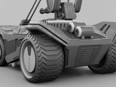 Military mega truck rigged vehicle 3D model