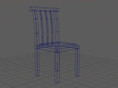 chair wooden Free 3D model 2