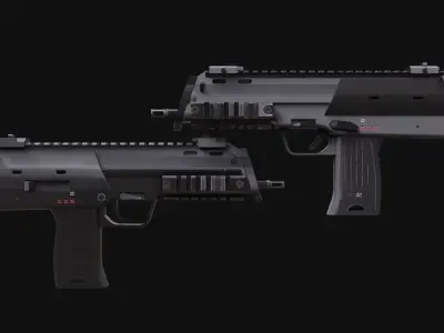MP7 Sub-Machingun Low-poly 3D model