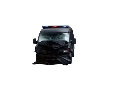 Crashed SWAT Van Damaged Tactical Police Vehicle 3D model