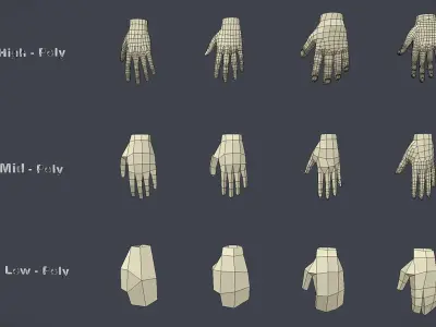 Human Parts Collection Low-poly 3D model
